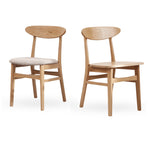 Elegant White Chair with Red Oak Wood and Soft Cotton Upholstery fyg-660