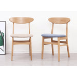 Elegant White Chair with Red Oak Wood and Soft Cotton Upholstery fyg-660