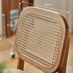 Elegant Cherry Wood Chair with Natural Rattan Accent fyg-661