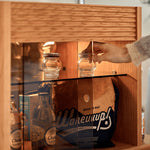 Elegant Tea Table: White Natural Wood with Sintered Stone & Cherry Wood Accents, Stainless Steel Frame fyg-668