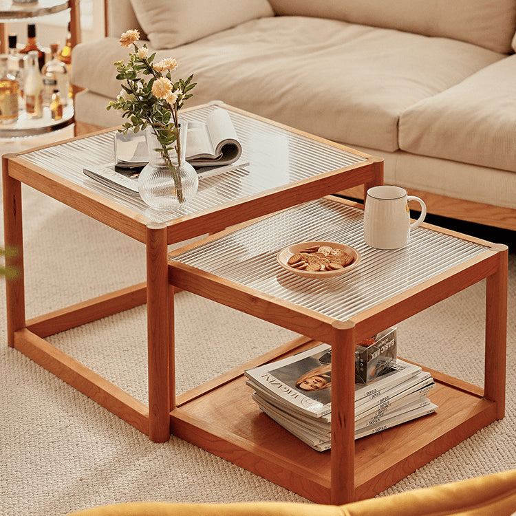 Elegant Cherry Wood Tea Table - Natural Finish for Timeless Style fyg-669