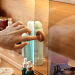 Elegant Cherry Wood Vanity Table with Multi-Layer Board and Glass Top fyg-670