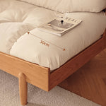 Elegant Off-White Sofa with Natural Wood Accents & Durable Scratch-Resistant Fabric fyg-673