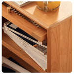 Elegant Bedside Cupboard with Glass Door - Cherry & Tung Wood Finish fyg-674