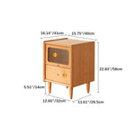 Elegant Bedside Cupboard with Glass Door - Cherry & Tung Wood Finish fyg-674