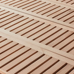 Handcrafted Cherry Wood and Pine Bed with Stainless Steel Accents - Luxurious Natural Finish fyg-677