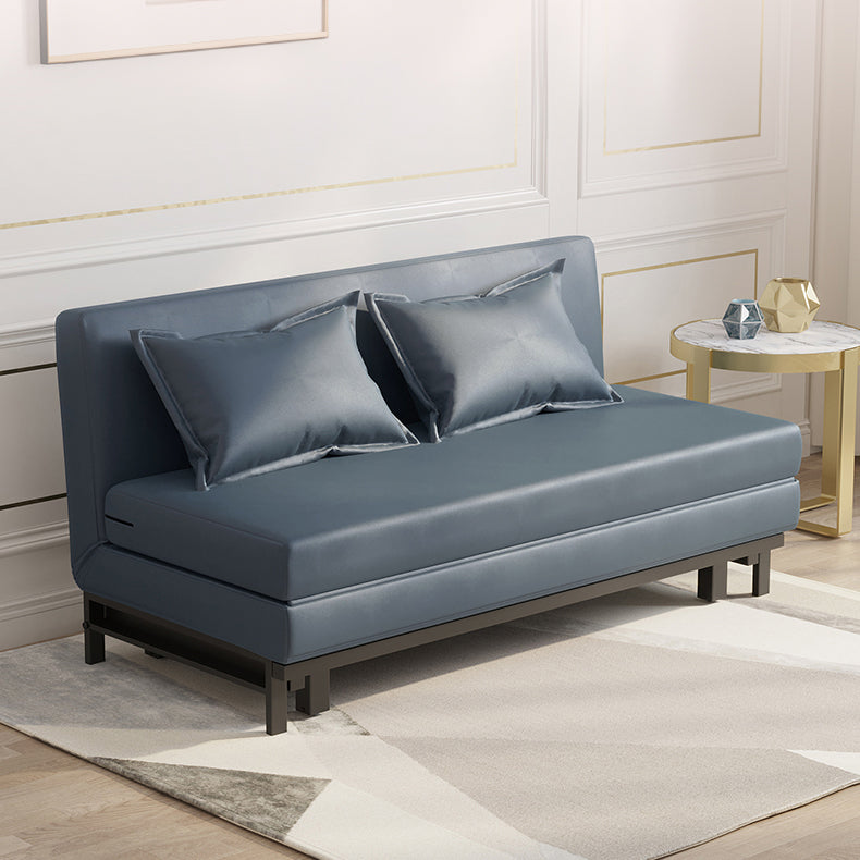 Stylish Leathaire Sofa in Blue, Beige, and Light Orange – Modern Comfort for Your Living Room fyj-1252