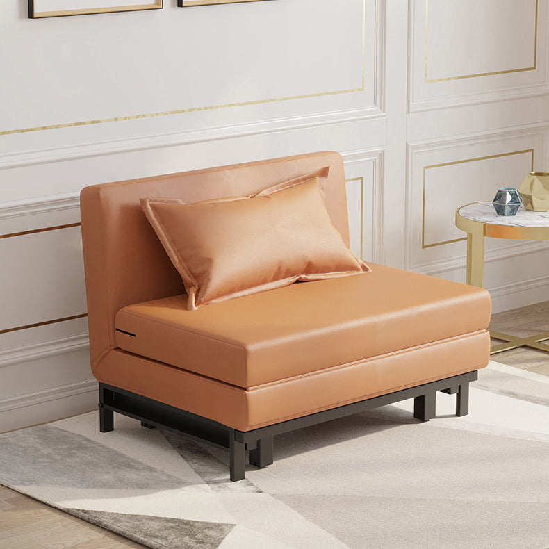 Stylish Leathaire Sofa in Blue, Beige, and Light Orange – Modern Comfort for Your Living Room fyj-1252