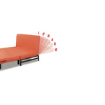 Stylish Orange and Blue Sofa with Dark Brown and Beige Accents - Premium Cotton-Linen Blend fyj-1254