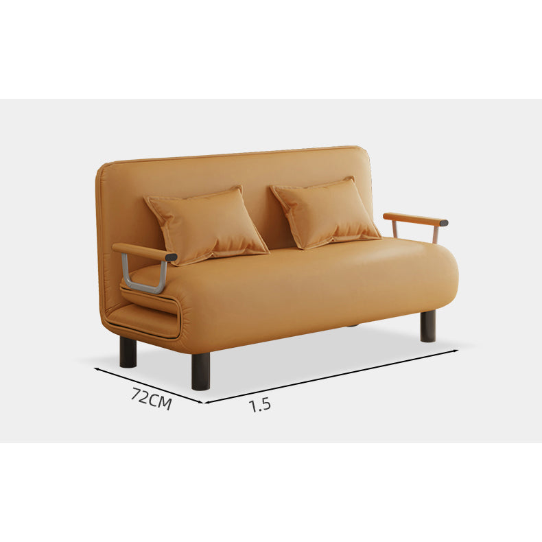 Modern Leathaire Sofa - Dark Gray, Orange, Beige & Light Blue Options fyj-1255