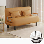 Modern Leathaire Sofa - Dark Gray, Orange, Beige & Light Blue Options fyj-1255