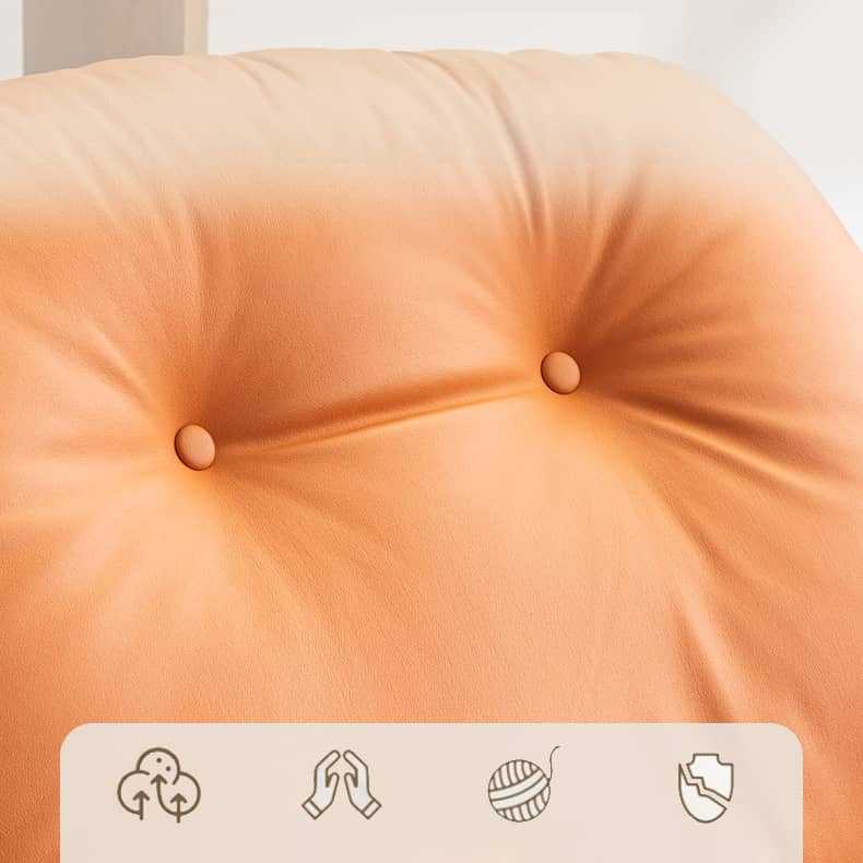 Modern Nano Leather Sofa with Silicon Fill - Orange, Off White & Gray - Stylish and Durable Furniture with Metal & Particle Board Frame fykl-420