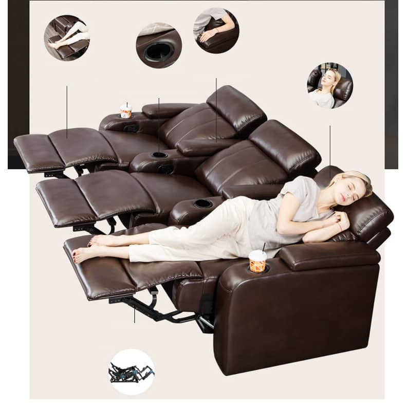 Stylish Dark Brown Sofa - Durable Nano Leather with Metal Frame and Silicon Fill fykl-447