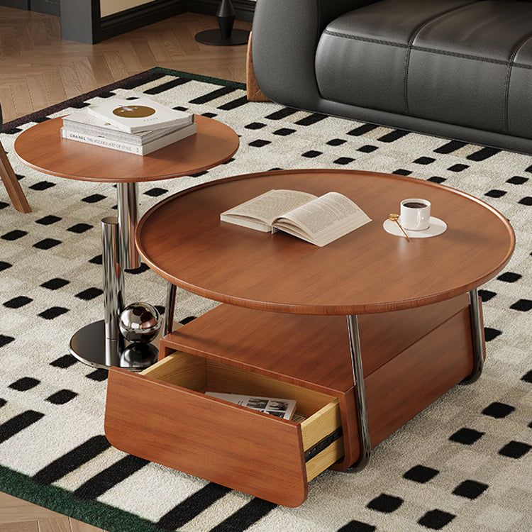 Stunning Stainless Steel & Solid Wood Tea Table – Modern Elegance for Your Living Room fym-2578