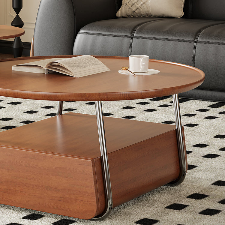 Stunning Stainless Steel & Solid Wood Tea Table – Modern Elegance for Your Living Room fym-2578