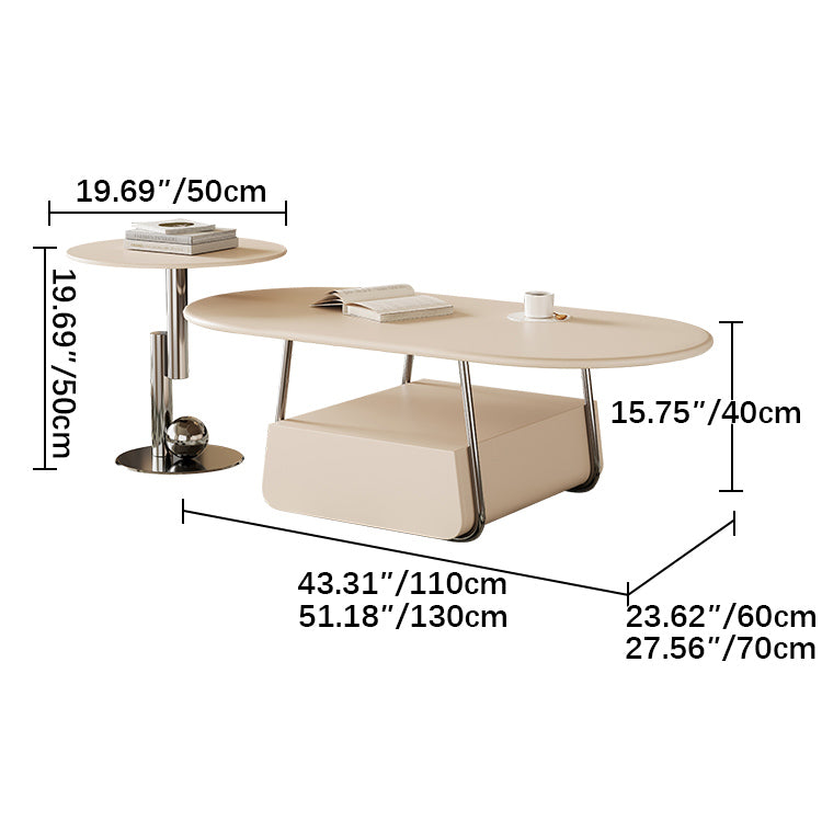 Stunning Stainless Steel & Solid Wood Tea Table – Modern Elegance for Your Living Room fym-2578