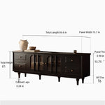 Stylish Black TV Cabinet with Elegant Acrylic Accents and Ample Storage fymj-4842