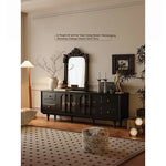 Stylish Black TV Cabinet with Elegant Acrylic Accents and Ample Storage fymj-4842