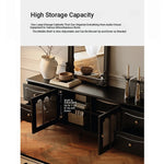 Stylish Black TV Cabinet with Elegant Acrylic Accents and Ample Storage fymj-4842