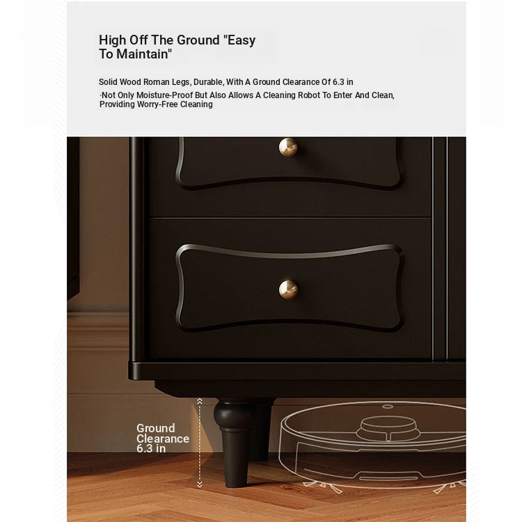 Stylish Black TV Cabinet with Elegant Acrylic Accents and Ample Storage fymj-4842