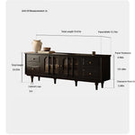 Stylish Black TV Cabinet with Elegant Acrylic Accents and Ample Storage fymj-4842
