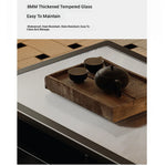 Chic Tempered Glass Tea Table with Elegant Storage Drawers - Modern Coffee Table for Living Room Décor fymj-4843