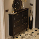 Elegant Black Cabinet with Gold Accents – Stylish Storage Solution for Modern Interiors fymj-4844