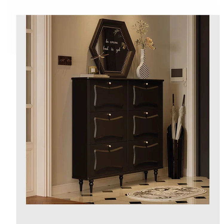 Elegant Black Cabinet with Gold Accents – Stylish Storage Solution for Modern Interiors fymj-4844