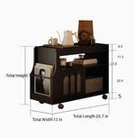 Stylish Rolling Tea Table with Tempered Glass Top and Acrylic Details - Modern Home Bar Cart with Storage Compartments fymj-4845