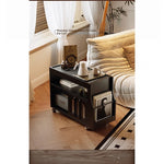 Stylish Rolling Tea Table with Tempered Glass Top and Acrylic Details - Modern Home Bar Cart with Storage Compartments fymj-4845