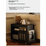 Stylish Rolling Tea Table with Tempered Glass Top and Acrylic Details - Modern Home Bar Cart with Storage Compartments fymj-4845