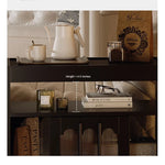 Stylish Rolling Tea Table with Tempered Glass Top and Acrylic Details - Modern Home Bar Cart with Storage Compartments fymj-4845