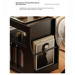 Stylish Rolling Tea Table with Tempered Glass Top and Acrylic Details - Modern Home Bar Cart with Storage Compartments fymj-4845