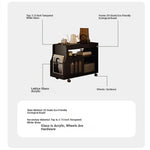 Stylish Rolling Tea Table with Tempered Glass Top and Acrylic Details - Modern Home Bar Cart with Storage Compartments fymj-4845