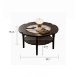 Stylish Round Coffee Table with Tempered Glass Top and Elegant Black Finish for Modern Living Rooms fymj-4849