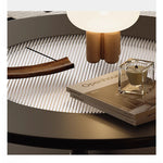 Stylish Round Coffee Table with Tempered Glass Top and Elegant Black Finish for Modern Living Rooms fymj-4849