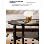 Stylish Round Coffee Table with Tempered Glass Top and Elegant Black Finish for Modern Living Rooms fymj-4849