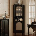 Elegant Black Cabinet with Acrylic Rattan Weaving Design – Stylish Storage Solution for Any Room fymj-4851