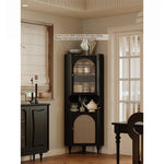 Elegant Black Cabinet with Acrylic Rattan Weaving Design – Stylish Storage Solution for Any Room fymj-4851