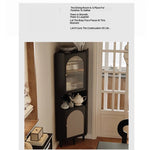 Elegant Black Cabinet with Acrylic Rattan Weaving Design – Stylish Storage Solution for Any Room fymj-4851