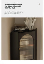 Elegant Black Cabinet with Acrylic Rattan Weaving Design – Stylish Storage Solution for Any Room fymj-4851
