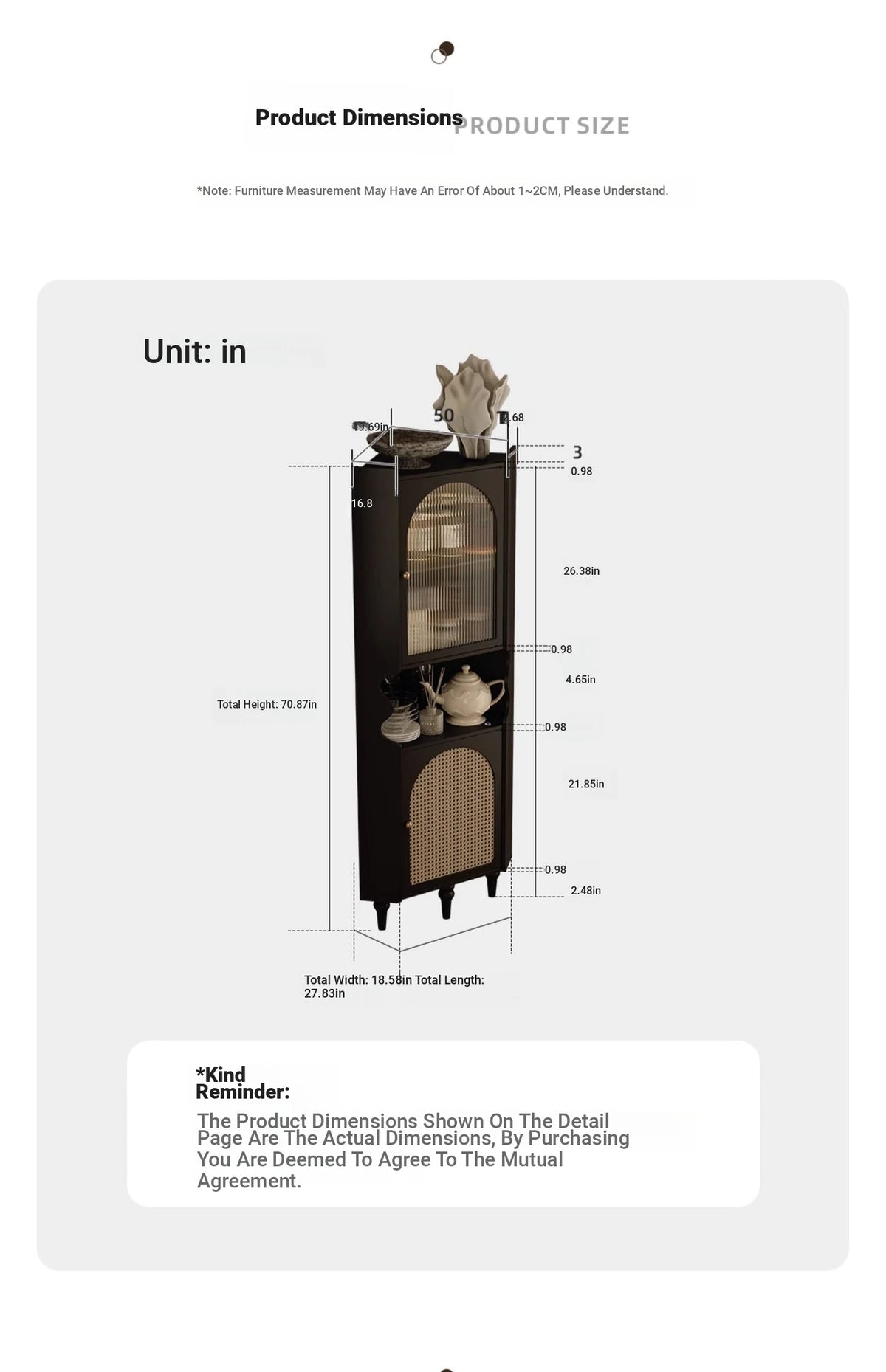 Elegant Black Cabinet with Acrylic Rattan Weaving Design – Stylish Storage Solution for Any Room fymj-4851