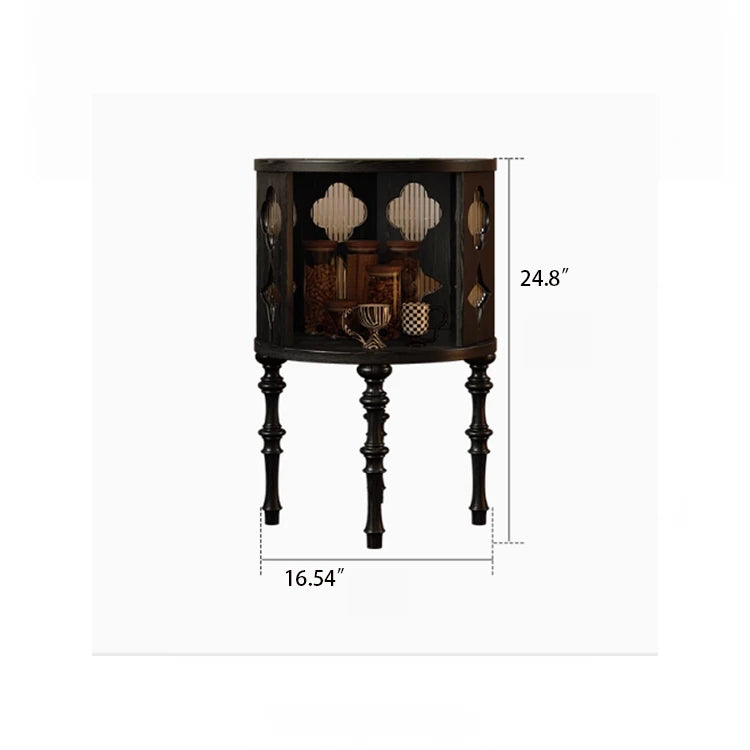 Elegant Multi-Layer Board Tea Table with Glass and Red Oak Finish – Stylish Accent for Any Living Space fymj-4852