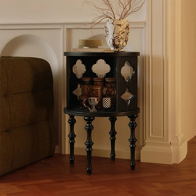 Elegant Multi-Layer Board Tea Table with Glass and Red Oak Finish – Stylish Accent for Any Living Space fymj-4852