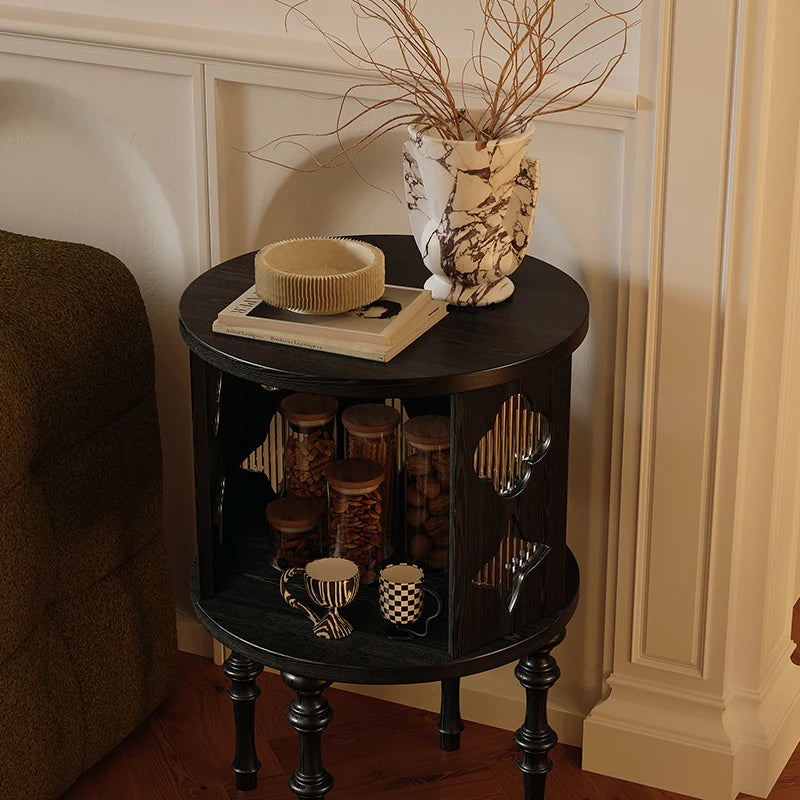 Elegant Multi-Layer Board Tea Table with Glass and Red Oak Finish – Stylish Accent for Any Living Space fymj-4852