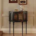 Elegant Multi-Layer Board Cabinet in Glass and Red Oak - Stylish Storage Solution for Modern Interiors fymj-4853
