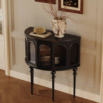 Elegant Multi-Layer Board Cabinet in Glass and Red Oak - Stylish Storage Solution for Modern Interiors fymj-4853