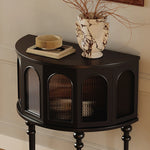 Elegant Multi-Layer Board Cabinet in Glass and Red Oak - Stylish Storage Solution for Modern Interiors fymj-4853