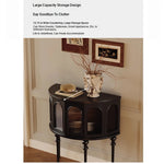 Elegant Multi-Layer Board Cabinet in Glass and Red Oak - Stylish Storage Solution for Modern Interiors fymj-4853