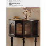 Elegant Multi-Layer Board Cabinet in Glass and Red Oak - Stylish Storage Solution for Modern Interiors fymj-4853